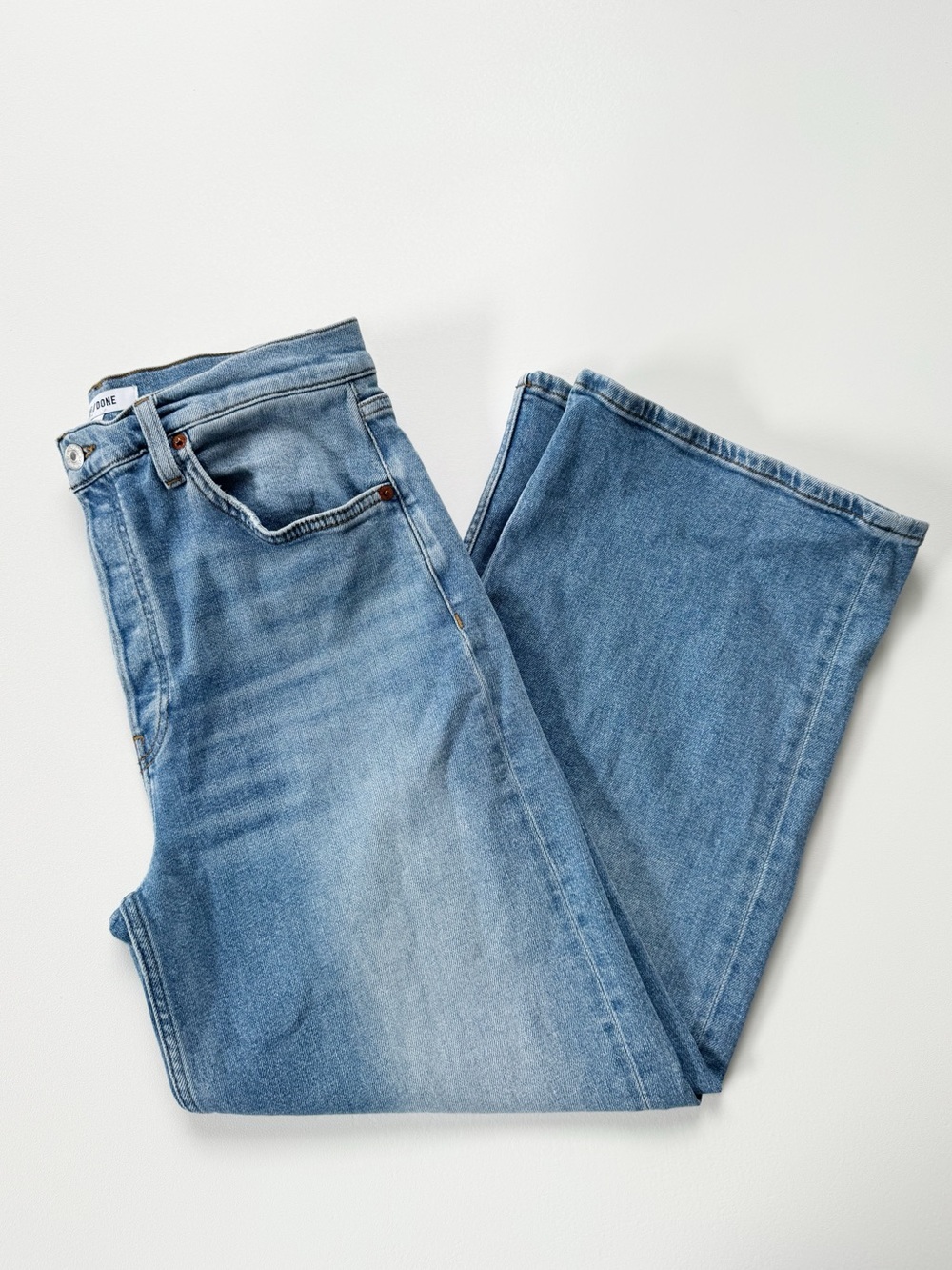 RE/DONE Wide Leg Crop Jeans in Blazed Indigo | 30 - Picture 6 of 14